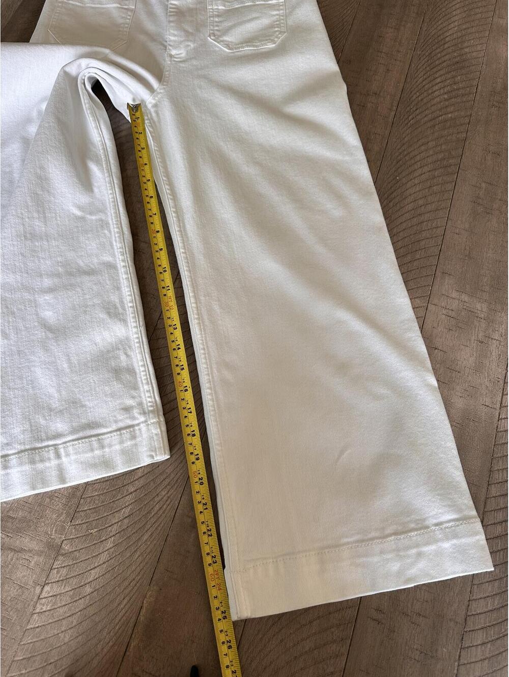 Anthropologie Maeve The Colette Cropped High Rise Wide Leg Jeans White Women 29 - Picture 10 of 14